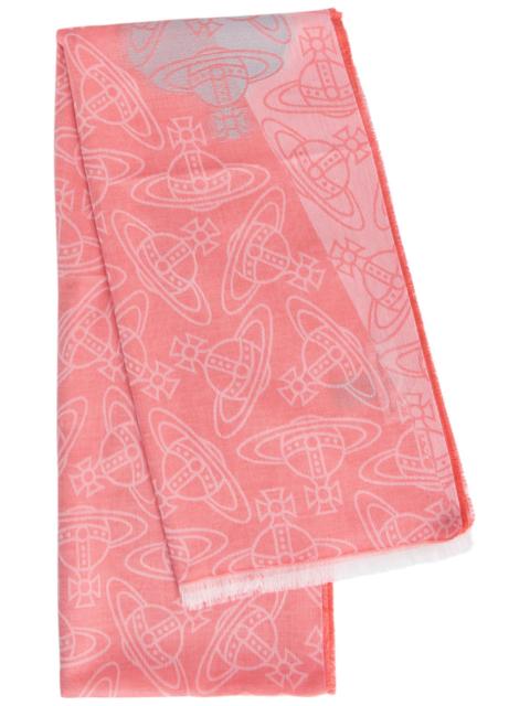 Vivienne Westwood Vivienne Westwood Graffiti Logo-monogrammed Cotton-blend Scarf