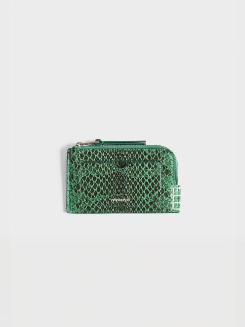 JW Anderson LEATHER LOAFER ZIP WALLET IN PINE GREEN