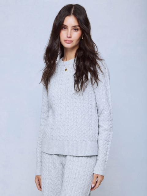 Splendid Silver Grey Cable Knit Pullover and Pant PJ Set