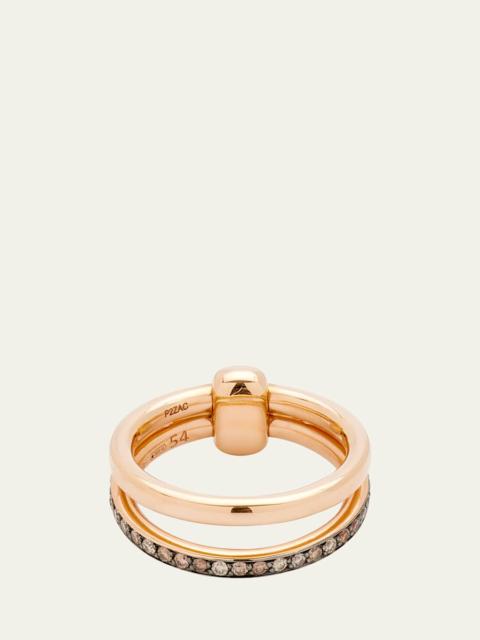 Pomellato Iconica 18K Rose Gold Ring with Brown Diamonds