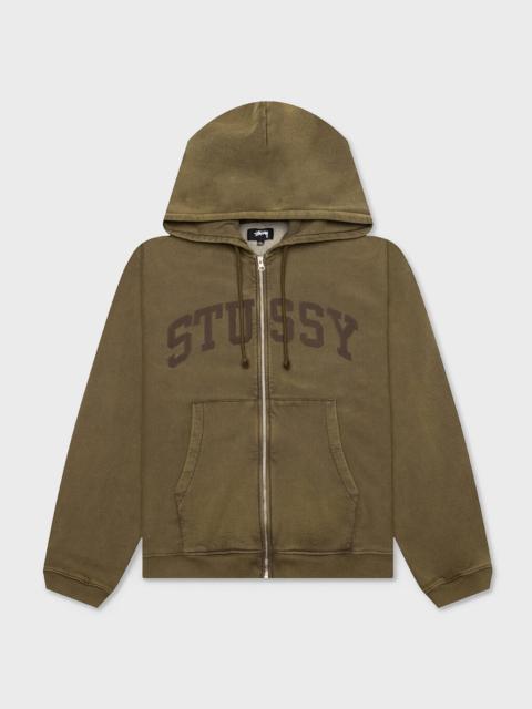 Stüssy FADED GRAPHIC ZIP HOOD - OLIVE