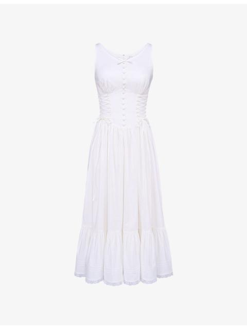 House of CB Sienna Sleeveless Stretch-Cotton Midi Dress