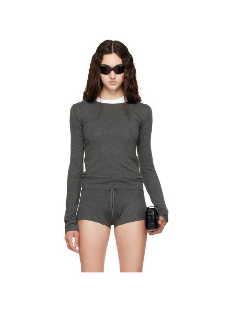 ESSENTIALS Gray Slim Longsleeve T-shirt