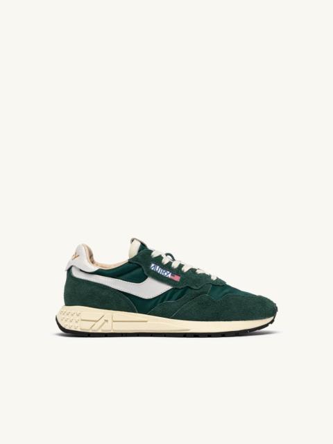 AUTRY REELWIND LOW SNEAKERS IN WHITE AND BOTANICAL GARDEN NYLON AND SUEDE