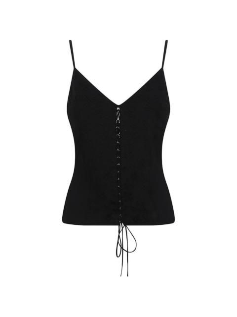 Alexander McQueen floral-jacquard lace-up top