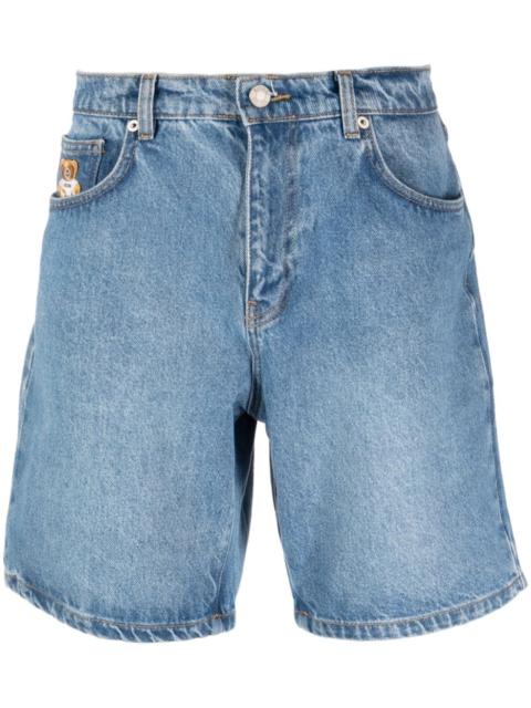 Moschino teddy bear-motif denim shorts