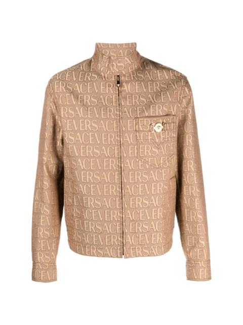 Versace Allover-jacquard high-neck jacket