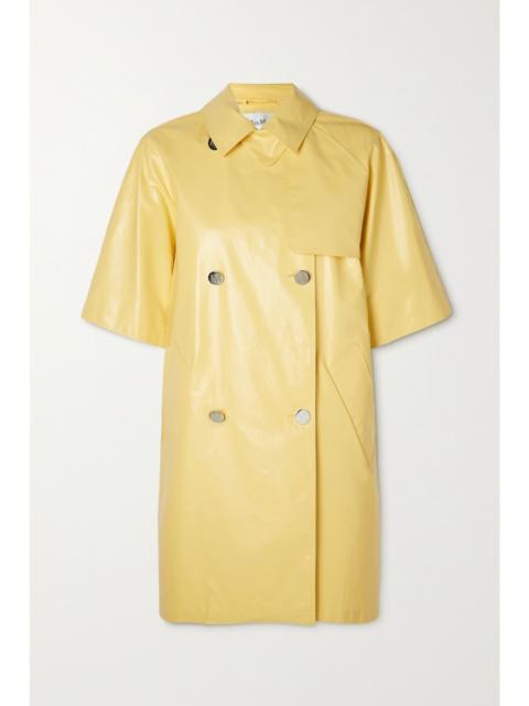 Max Mara Tondo double-breasted coated-cotton coat Yellow