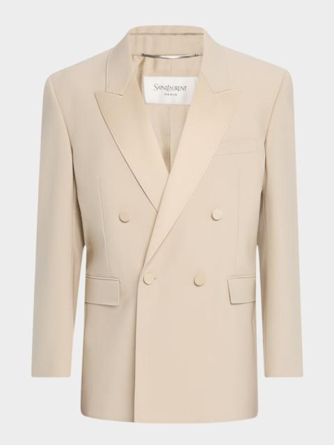 SAINT LAURENT Men's Double-Breasted Tuxedo Jacket