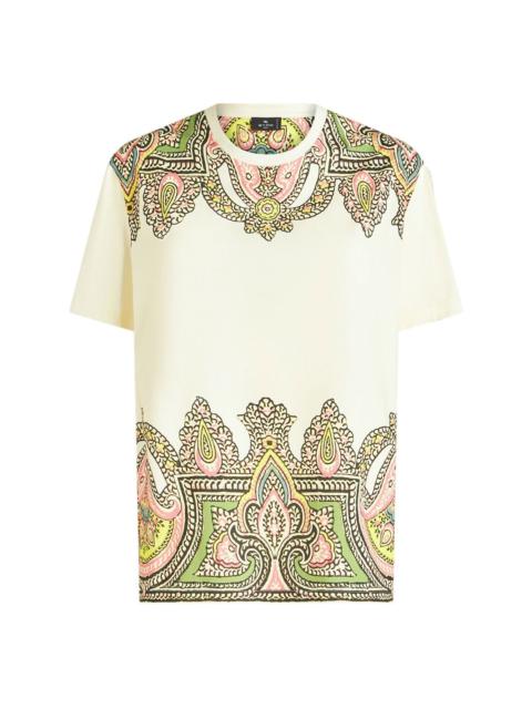 paisley-print crew-neck T-shirt