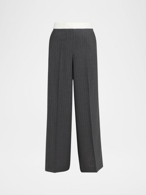 OFFICINE GÉNÉRALE Rosa Pinstripe Wool Pants