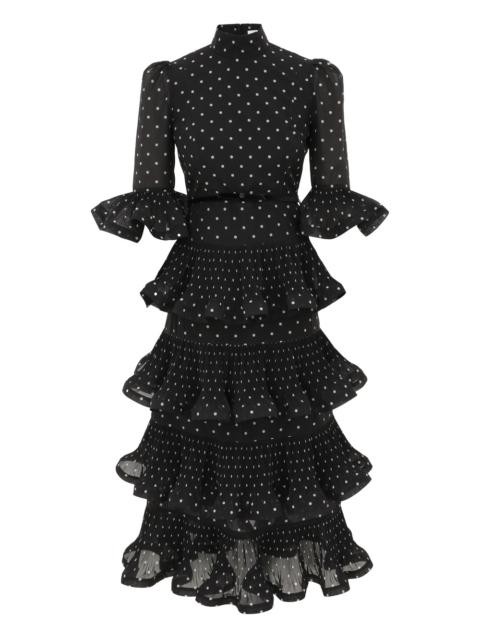 Zimmermann PLEATED SLEEVED MIDI DRESS