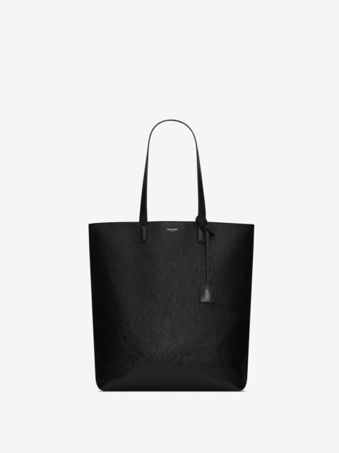 bold shopping bag in coated crinkled leather