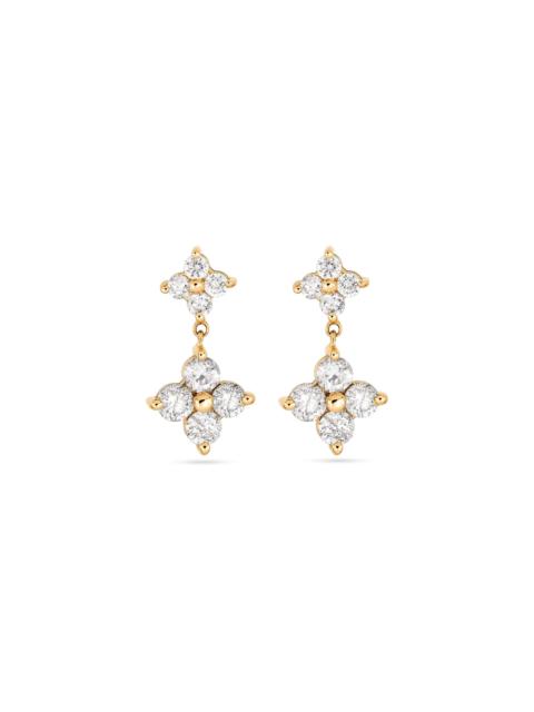 STONE AND STRAND Luckiest Clover Diamond Drop Earrings