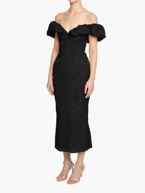 Marchesa OFF-THE-SHOULDER CLOQUÉ COCKTAIL DRESS