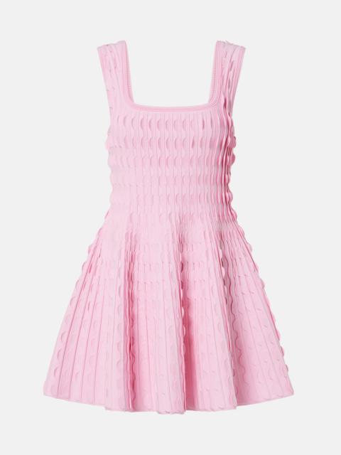 SIMKHAI Vanna knitted scalloped minidress