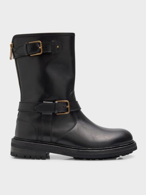 Dolce & Gabbana Men's Bernini Leather Biker Boots
