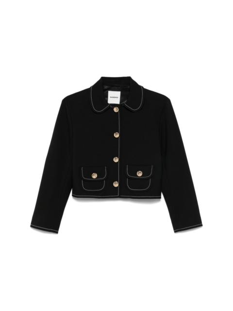 Sandro contrast-stitching jacket