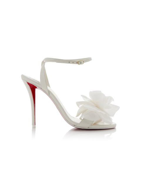 Christian Louboutin Miss Z Flora 100mm Leather Sandals white