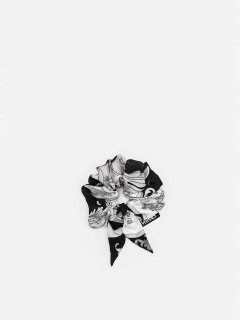 VERSACE Sliver Baroque Silk Scrunchie