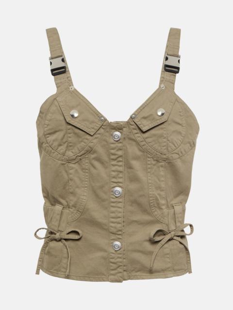 COPERNI buckle-embellished cotton corset top