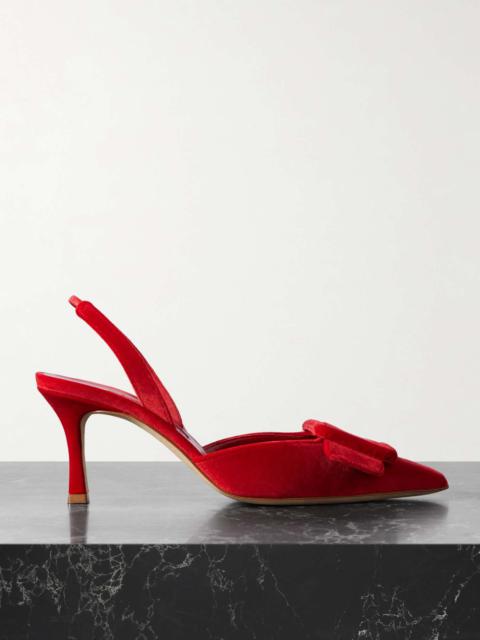 Maysli 70 buckled suede slingback pumps Red