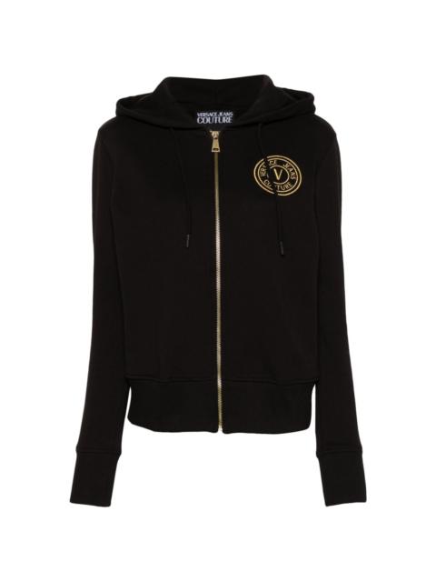 VERSACE JEANS COUTURE logo-embroidered zip-up hoodie