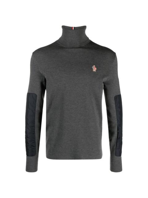 logo-patch padded panelled jumper