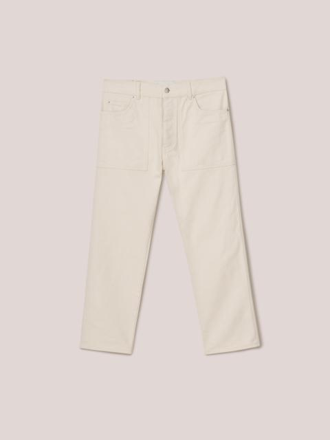 Nanushka JASPER - Upcycled denim straight-leg jeans - Ecru