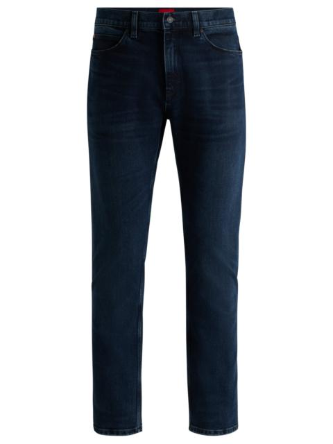 HUGO SLIM-FIT JEANS IN BLUE-BLACK STRETCH DENIM
