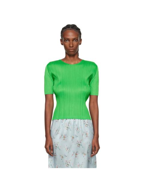 Pleats Please Issey Miyake Green Monthly Colors April T-shirt