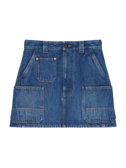 Givenchy Women's Mini Cargo Skirt in Medium Denim - Medium Blue