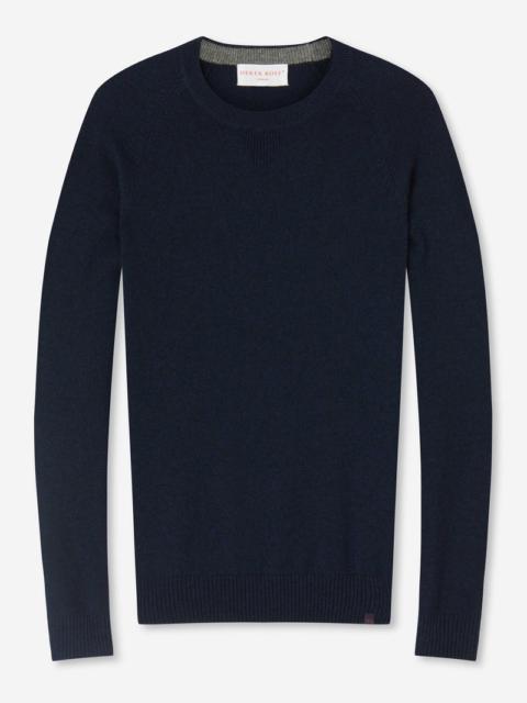 Derek Rose Men's Sweater Finley Cashmere Navy