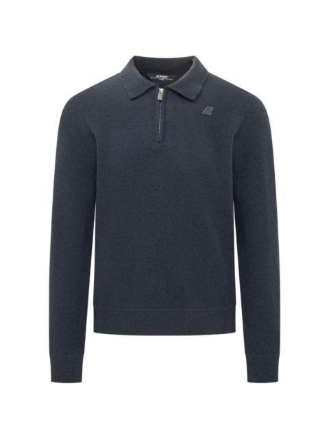K-WAY quarter-zip polo-collar sweater