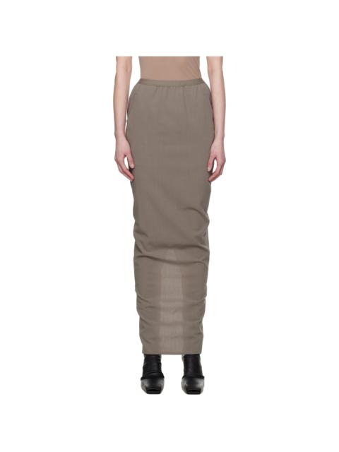 Rick Owens Gray Hollwood Soft Pillar Maxi Skirt