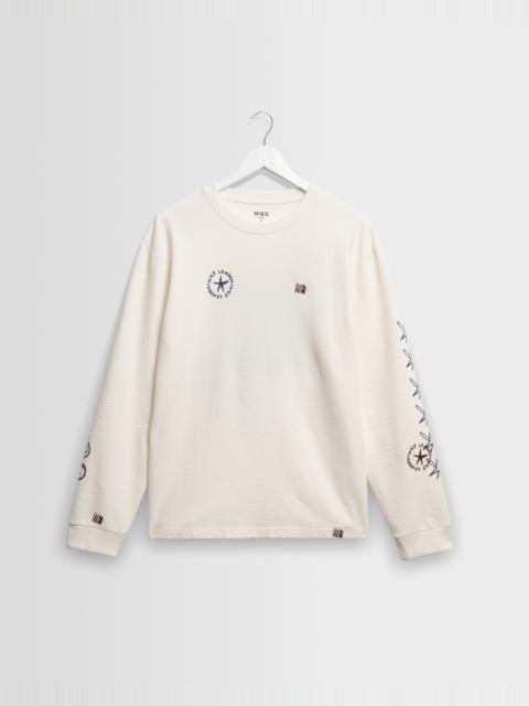 Wax London Hayden - White And Multicolour Graphic Cotton Long-Sleeve T-Shirt
