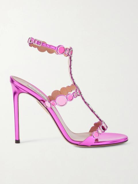 AQUAZZURA Afterglow 105 Embellished Rubber Sandals