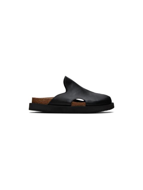 Y's Black Paneled Sandals