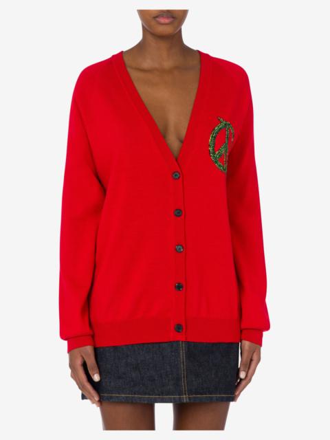 Moschino WOOL CARDIGAN LUNAR NEW YEAR