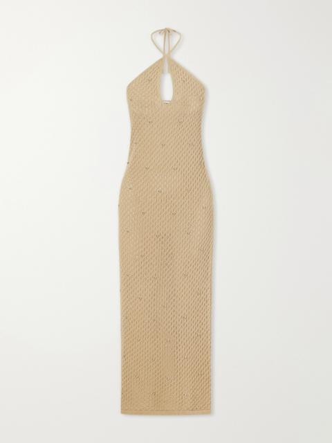staud tara crochet dress Staud Tara Crochet Knit Maxi Dress