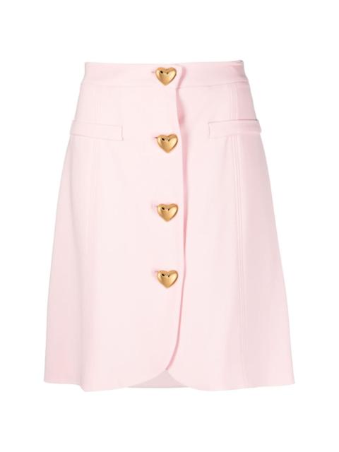 heart-button high-waist miniskirt