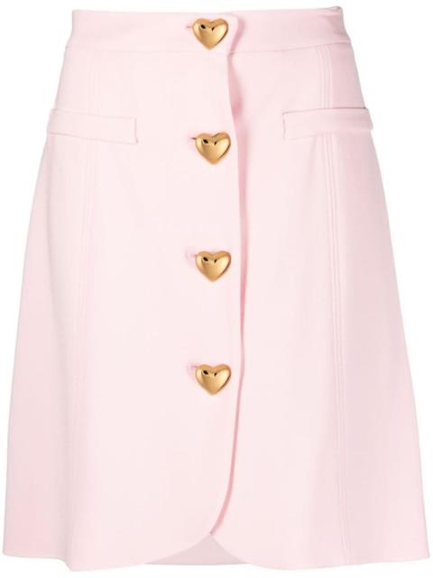 Moschino heart-button high-waist miniskirt