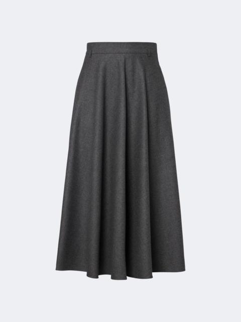Max Mara Belted pleated cashmere-blend midi skirt