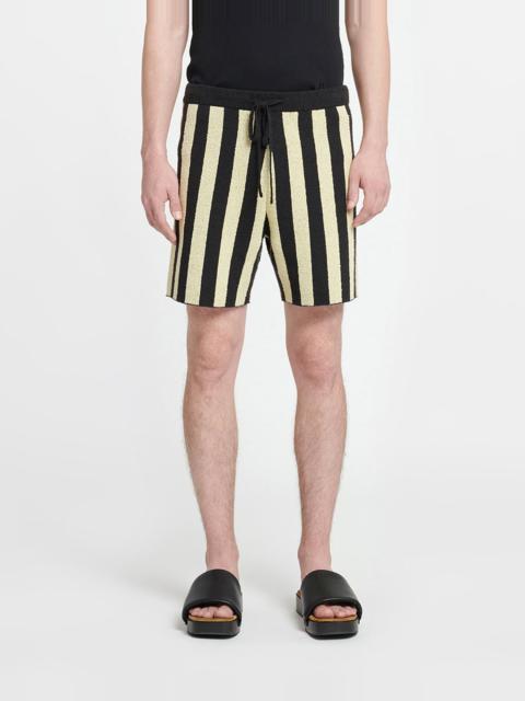 Striped Terry-Knit Shorts
