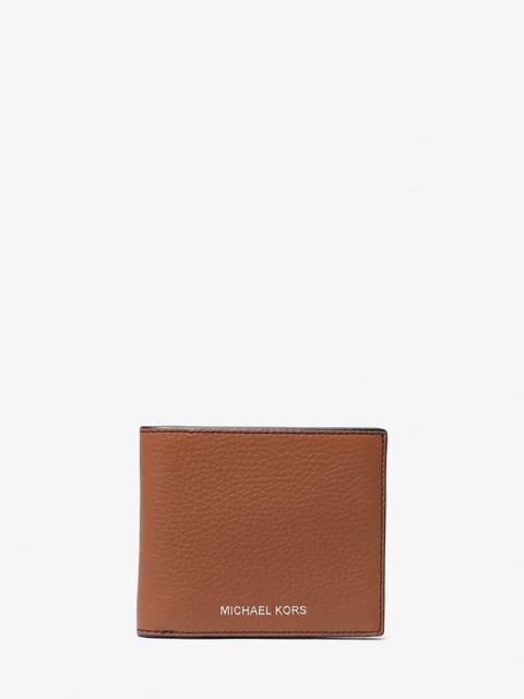 MICHAEL KORS Hudson Pebbled Leather Billfold Wallet