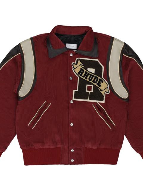 Rhude Corduroy Varsity Jacket "Maroon" RHFW20JA00000035