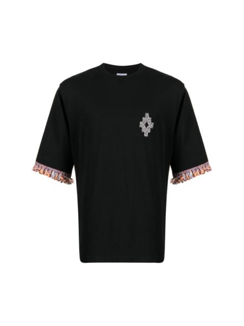 fringed-sleeve logo-print T-shirt