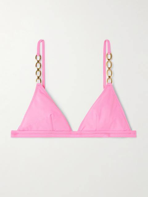 MELISSA ODABASH Mexico Embellished Triangle Bikini Top