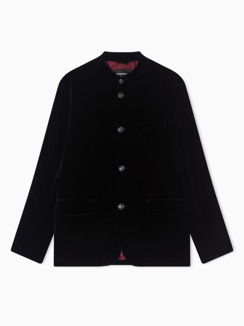 EMPORIO ARMANI LUNAR NEW YEAR CHENILLE JACKET WITH GURU COLLAR