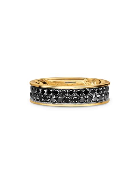DAVID YURMAN Men's Streamline Band Ring in 18K Yellow Gold - Black Diamond